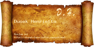 Dusek Henrietta névjegykártya
