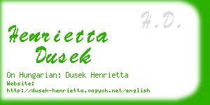 henrietta dusek business card